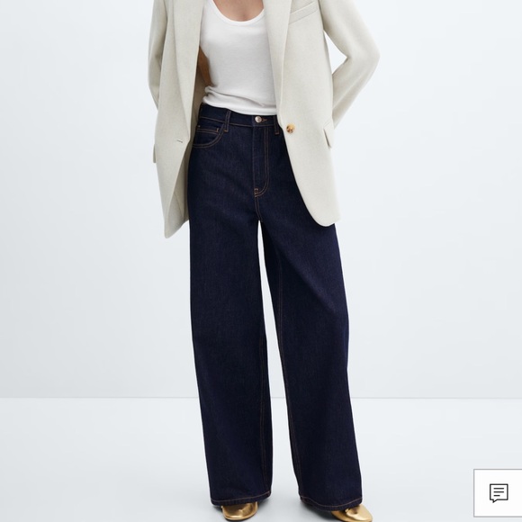 Mango Indigo Wide Leg Jean - Picture 2 of 7